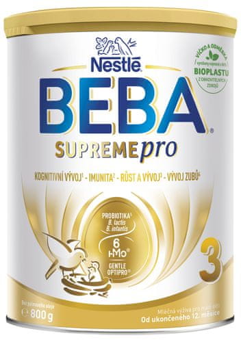 BEBA SUPREMEpro 3, 6 HMO, pokračovací kojenecké mléko, 800 g