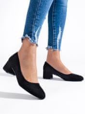 Amiatex Luxusní lodičky dámské černé na plochém podpatku + Ponožky Gatta Calzino Strech, černé, 36