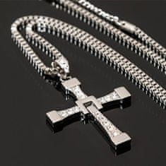 Netscroll Stříbrný pánský řetízek s křížem, CrossNecklace