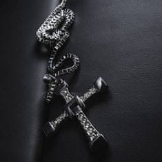 Netscroll Stříbrný pánský řetízek s křížem, CrossNecklace