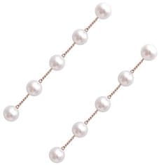 For Fun & Home Dámské dlouhé perlové náušnice s puzetovým zapínáním, délka 7 cm, šířka 1 cm