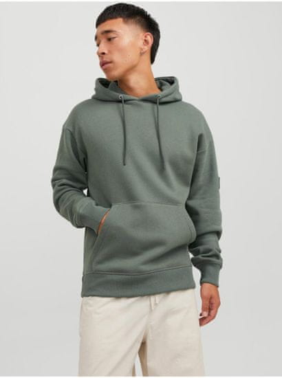 Jack&Jones Tmavě zelená pánská mikina s kapucí Jack & Jones Classic