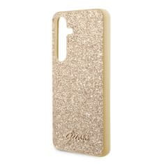 Guess  PC/TPU Glitter Flakes Metal Logo Zadní Kryt pro Samsung Galaxy S24 Gold