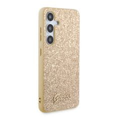 Guess  PC/TPU Glitter Flakes Metal Logo Zadní Kryt pro Samsung Galaxy S24 Gold