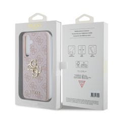 Guess  PU 4G Metal Logo Zadní Kryt pro Samsung Galaxy S24 Pink