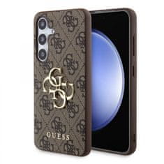 Guess  PU 4G Metal Logo Zadní Kryt pro Samsung Galaxy S24+ Brown