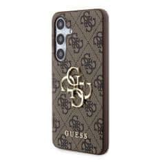 Guess  PU 4G Metal Logo Zadní Kryt pro Samsung Galaxy S24+ Brown