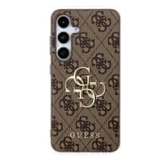 Guess  PU 4G Metal Logo Zadní Kryt pro Samsung Galaxy S24 Brown