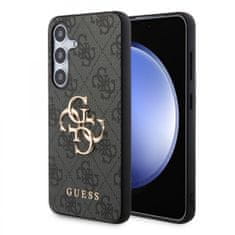 Guess  PU 4G Metal Logo Zadní Kryt pro Samsung Galaxy S24+ Grey