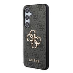 Guess  PU 4G Metal Logo Zadní Kryt pro Samsung Galaxy S24+ Grey