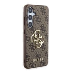 Guess  PU 4G Metal Logo Zadní Kryt pro Samsung Galaxy S24 Brown