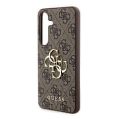 Guess  PU 4G Metal Logo Zadní Kryt pro Samsung Galaxy S24 Brown