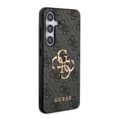 Guess  PU 4G Metal Logo Zadní Kryt pro Samsung Galaxy S24+ Grey