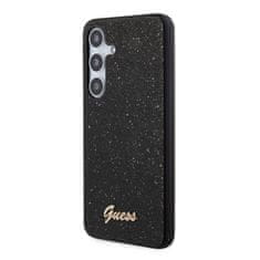 Guess  PC/TPU Glitter Flakes Metal Logo Zadní Kryt pro Samsung Galaxy S24 Black