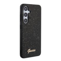 Guess  PC/TPU Glitter Flakes Metal Logo Zadní Kryt pro Samsung Galaxy S24 Black