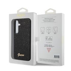 Guess  PC/TPU Glitter Flakes Metal Logo Zadní Kryt pro Samsung Galaxy S24 Black