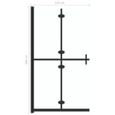 Vidaxl Skládací sprchová zástěna čiré ESG sklo 110 x 190 cm