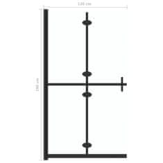 Vidaxl Skládací sprchová zástěna čiré ESG sklo 120 x 190 cm