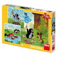 Dino Toys Puzzle 3x55 Krteček a kalhotky