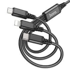 Hoco Multifunkční - 1m Kabel s Lightning, Type-C a micro USB konektory - Multibarevná KP30116