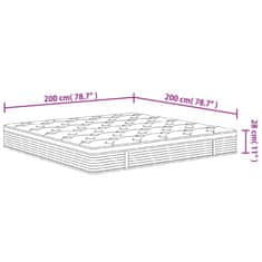 Vidaxl Taštičková pružinová matrace medium plus 200 x 200 cm