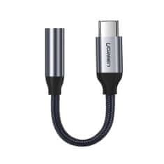 Ugreen Adaptér pro sluchátka Ugreen z 3,5 mm mini jack na USB-C 10 cm šedý (30632)