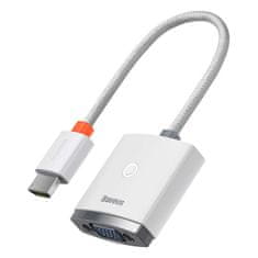 BASEUS Adaptér řady Baseus Lite HDMI na VGA + mini jack 3,5 mm / napájení micro USB bílý (WKQX010102)