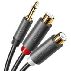 Ugreen Ugreen audio adaptér jack 3,5 mm samec na 2xRCA samice 0,25 m šedý (AV109)