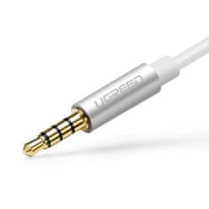 Ugreen Ugreen Kabel sluchátkové rozdvojky 3,5 mm mini jack AUX mikrofon 20 cm (mikrofon + stereo výstup) stříbrný (30619)