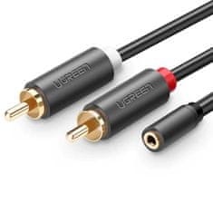 Ugreen Ugreen audio kabel 3,5 mm mini jack (samice) - 2RCA (samec) 25 cm šedý (AV102 10561)