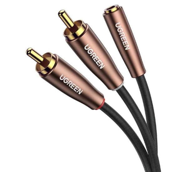 Ugreen Ugreen audio kabel 3,5 mm mini jack (samice) - 2RCA (samec) 5m hnědý (AV198 60988)