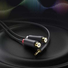 Ugreen Ugreen audio adaptér jack 3,5 mm samec na 2xRCA samice 0,25 m šedý (AV109)