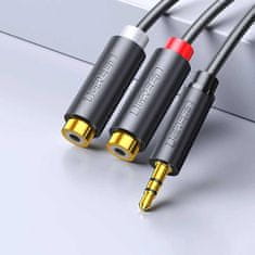Ugreen Ugreen audio adaptér jack 3,5 mm samec na 2xRCA samice 0,25 m šedý (AV109)