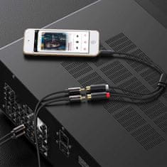 Ugreen Ugreen audio adaptér jack 3,5 mm samec na 2xRCA samice 0,25 m šedý (AV109)