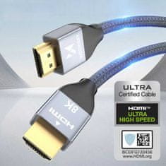 WOZINSKY Kabel Wozinsky HDMI 2.1 8K 60 Hz 48 Gb/s / 4K 120 Hz / 2K 144 Hz 5 m stříbrný (WHDMI-50)