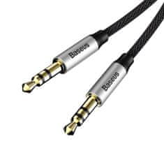 BASEUS Baseus Yiven M30 stereo audio kabel AUX 3,5 mm mini jack 1 m stříbrný/černý (CAM30-BS1)