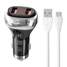 LDNIO C2 2USB nabíječka do auta + kabel MicroUSB