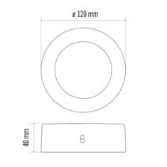 Emos EMOS LED panel 120mm, kruhový přisazený stříbrný, 6W neutr. bílá 1539057110