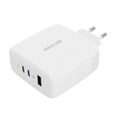 Ricomm Nástěnná nabíječka 120W GaN Ricomm RC1201 EU, 1xUSB-A, 2xUSB-C + 2,1m kabel USB-C