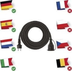 Emos Venkovní prodlužovací kabel 10 m / 1 zásuvka / černý / guma-neopren / 250 V / 2,5 mm2