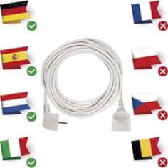 Emos Prodlužovací kabel 10 m / 1 zásuvka / bílý / PVC / 1,5 mm2