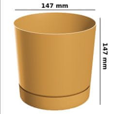 botle Kulatý květináč s podstavcem Ø14,7 cm matně žlutý