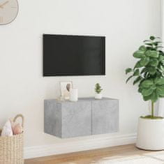 Vidaxl Nástěnná TV skříňka s LED osvětlením betonově šedá 60x35x31 cm