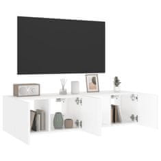 Vidaxl Nástěnné TV skříňky s LED osvětlením 2 ks bílé 60 x 35 x 31 cm