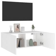 Vidaxl Nástěnná TV skříňka s LED osvětlením bílá 80 x 35 x 31 cm