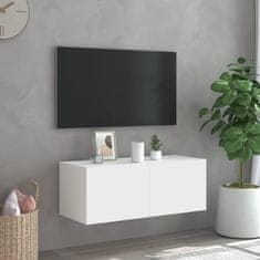 Vidaxl Nástěnná TV skříňka s LED osvětlením bílá 80 x 35 x 31 cm