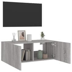 Vidaxl Nástěnná TV skříňka s LED osvětlením šedá sonoma 80x35x31 cm