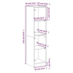 Vidaxl Highboard se skleněnými dvířky černý 35 x 37 x 142 cm