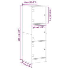 Vidaxl Highboard se skleněnými dvířky šedý sonoma 35 x 37 x 109 cm