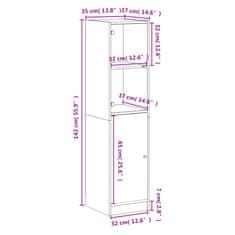 Vidaxl Highboard se skleněnými dvířky černý 35 x 37 x 142 cm